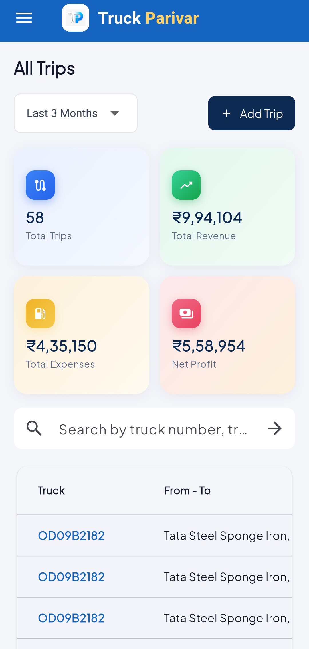 TruckParivar Trips